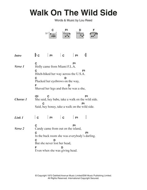 walk on the wild side chords